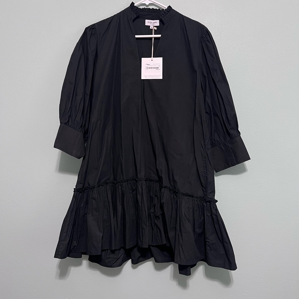 Olivia James Black Ruffled Dress
